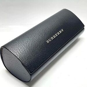 Burberry Black Hard Glasses Case – Pebbled Leather Texture with Logo